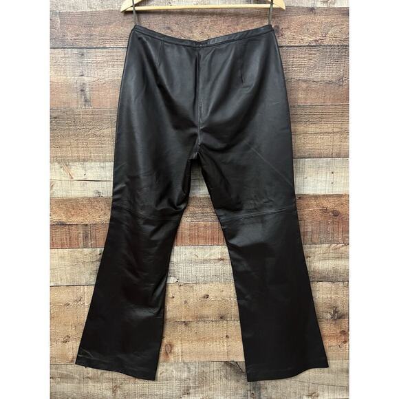 Cami International Leather Flare Pants Women's 14 Mid Rise Chocolate Brown NWT - Picture 3 of 7